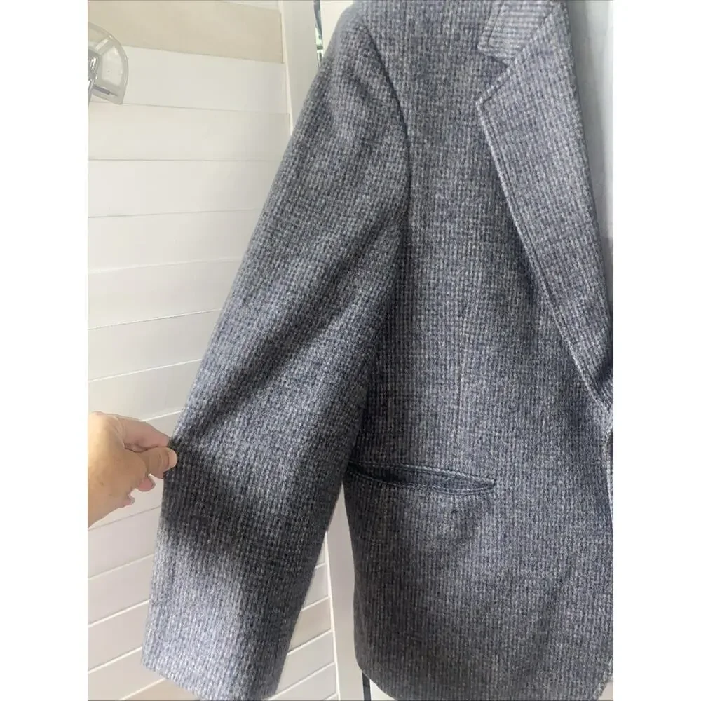 Vintage John D Craigmiles Tweed Blazer 46S 100% Wool Classic Preppy Lined Classy